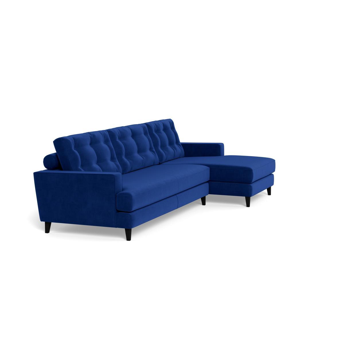 Heal's Mistral Right Hand Facing Corner Sofa Smart Luxe Velvet Azure Black - Heal's UK Furniture – image 2