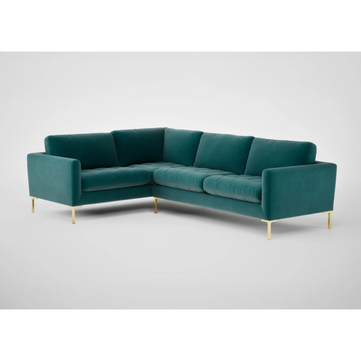Heal's Eton Left Hand Facing Corner Sofa Loop Twill Fossil Black Feet – image 6