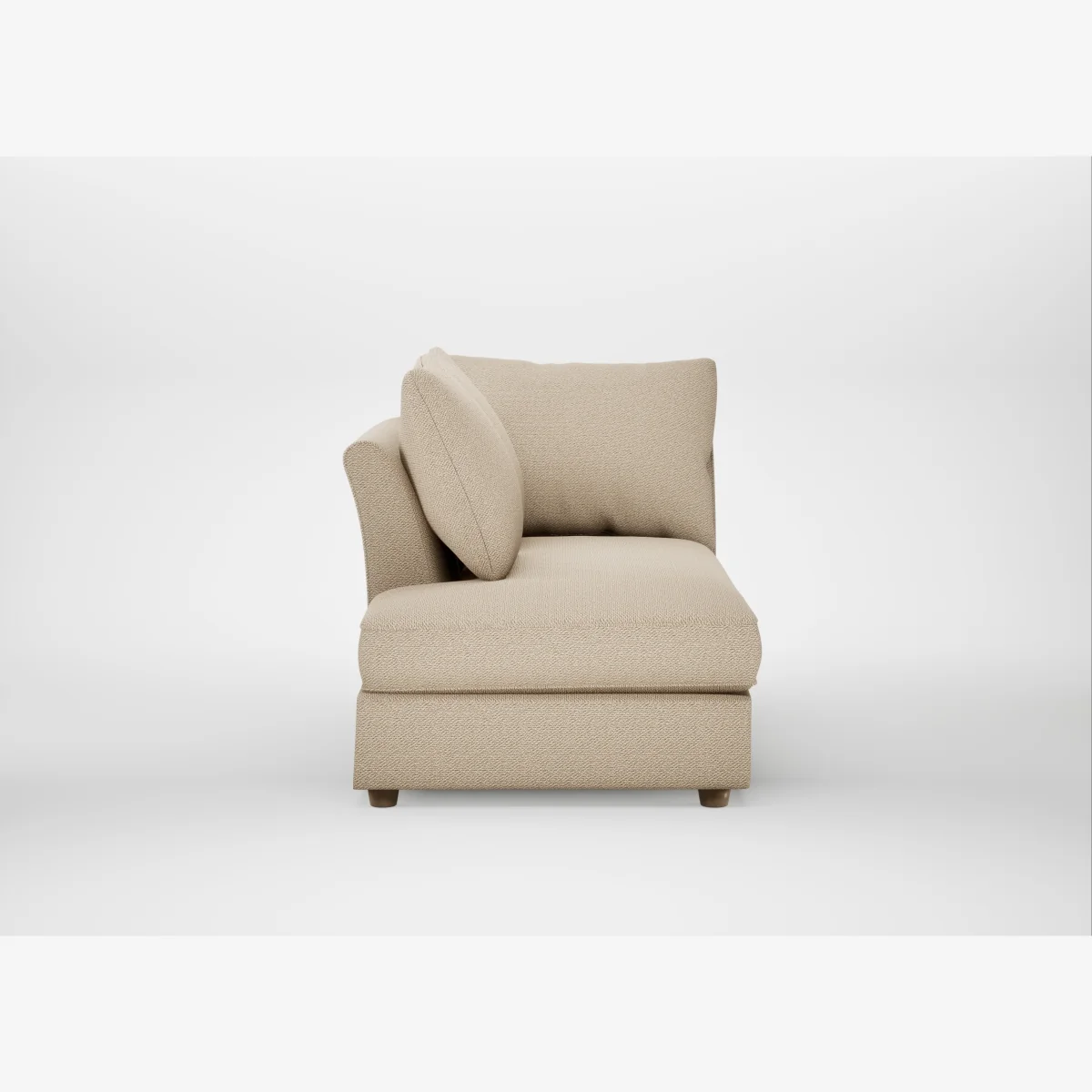 Heal's Tailor Left Hand Facing Chaise Unit Loop Twill Fossil Natural Feet – image 1