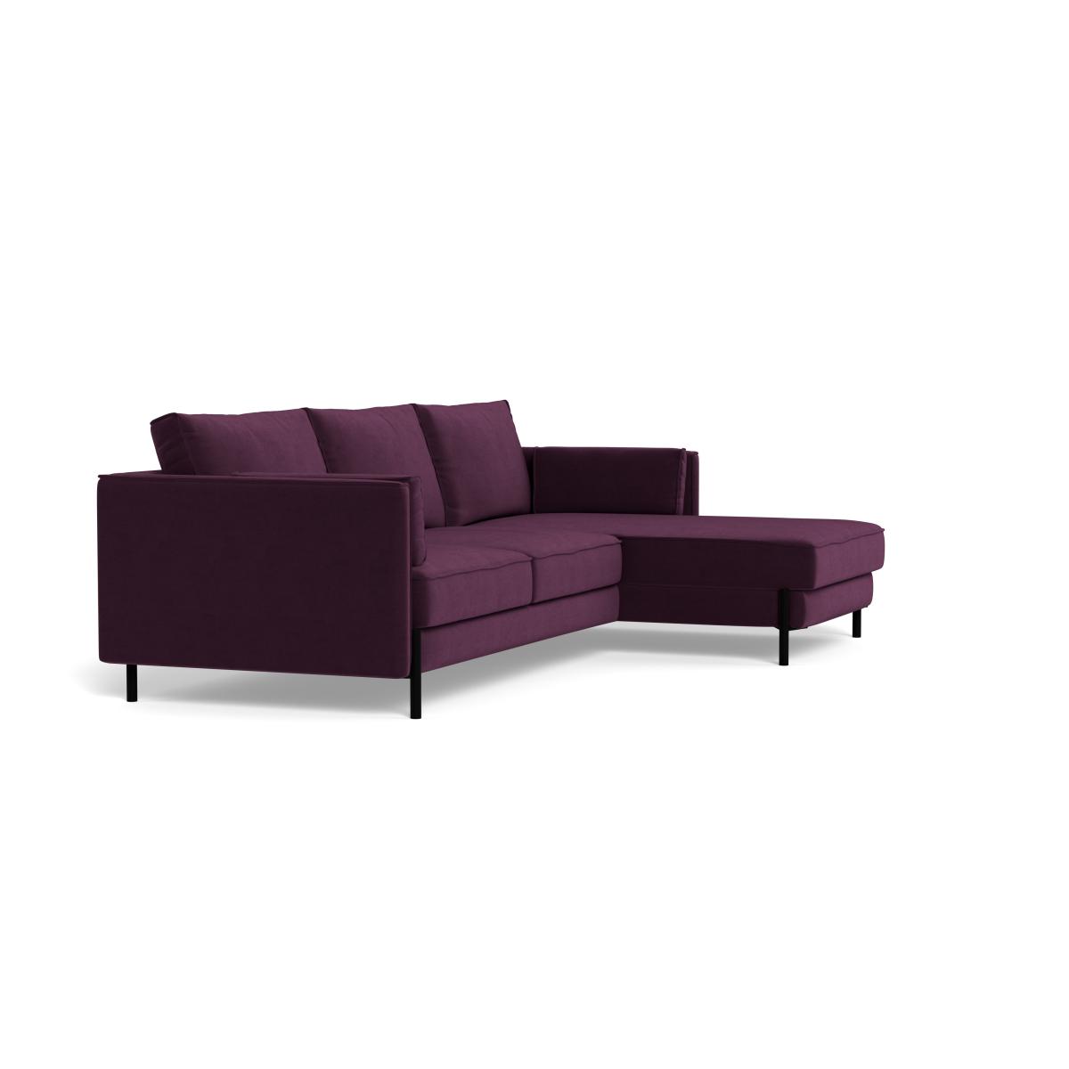 Heal's Tortona Right Hand Facing 4 Seater Corner Chaise Velvet Grape Black Feet – image 2