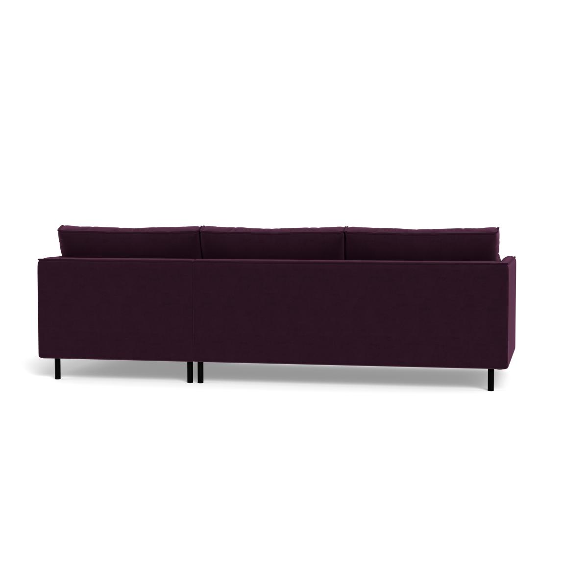 Heal's Tortona Right Hand Facing 4 Seater Corner Chaise Velvet Grape Black Feet – image 5