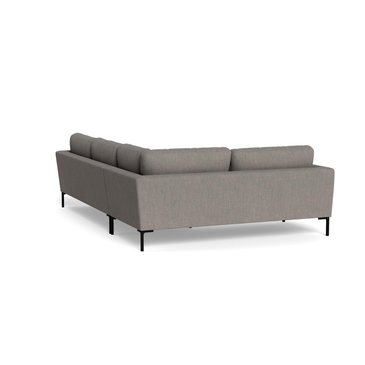 Heal's Eton Left Hand Facing Corner Sofa Broad Weave Pebble Black Feet - Heal's UK Furniture – image 4