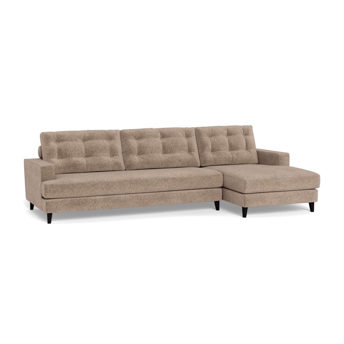 Heal's Mistral Right Hand Facing Corner Sofa Boucle Velvet Rocky Black Beech Feet – image 1