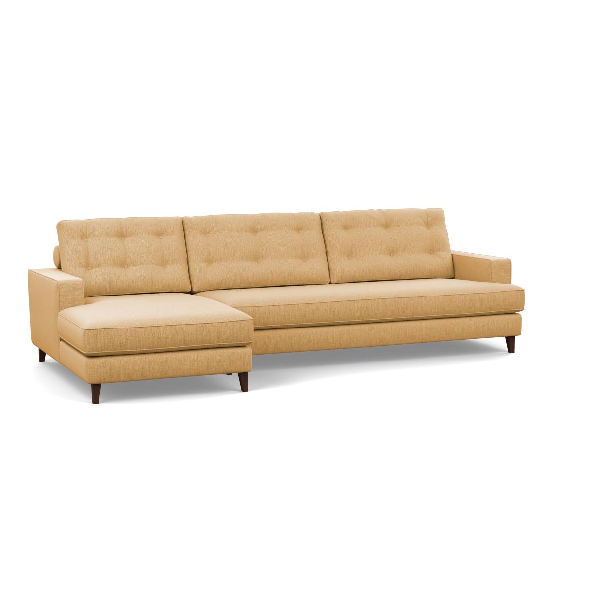 Heal's Mistral Left Hand Facing Corner Sofa Smart Linen Mix Sand Black Feet - Heal's UK Furniture – image 2