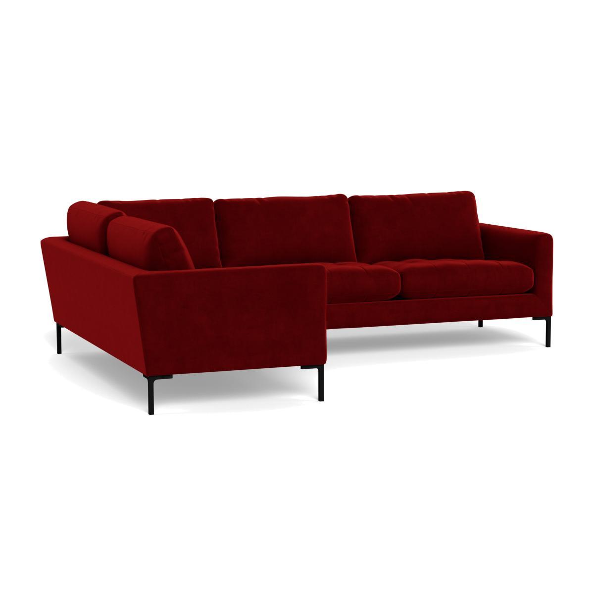 Heal's Eton Left Hand Facing Corner Sofa Smart Luxe Velvet Mulberry Brass Feet - Heal's UK Furniture – image 1