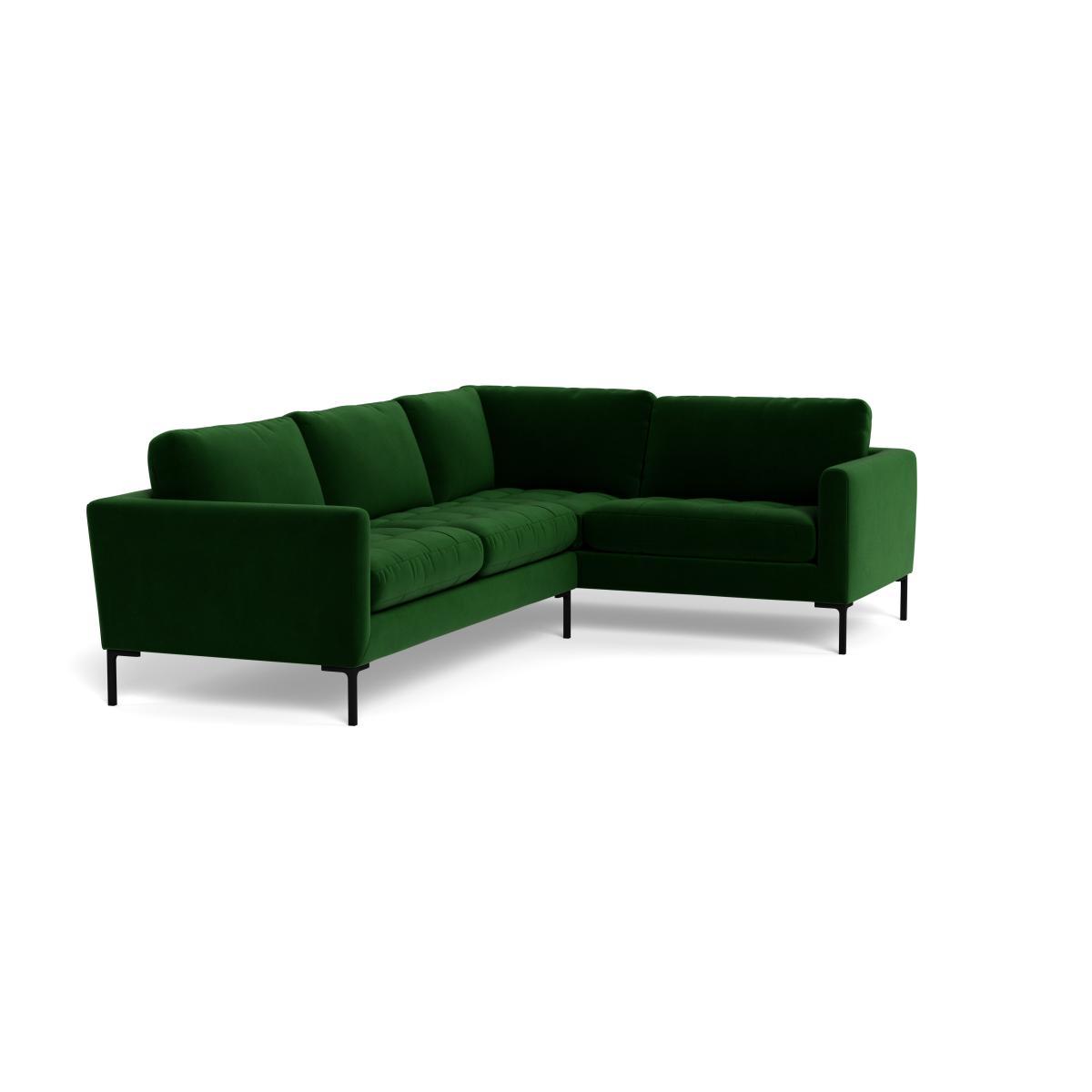 Heal's Eton Right Hand Facing Corner Sofa Smart Velvet Forest Black Feet - Heal's UK Furniture – image 2