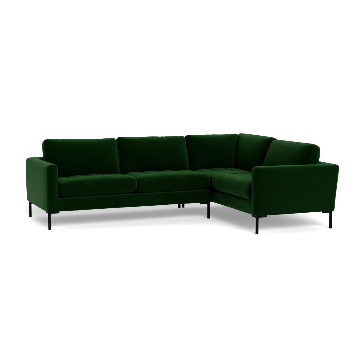 Heal's Eton Right Hand Facing Corner Sofa Smart Velvet Forest Black Feet - Heal's UK Furniture – image 1