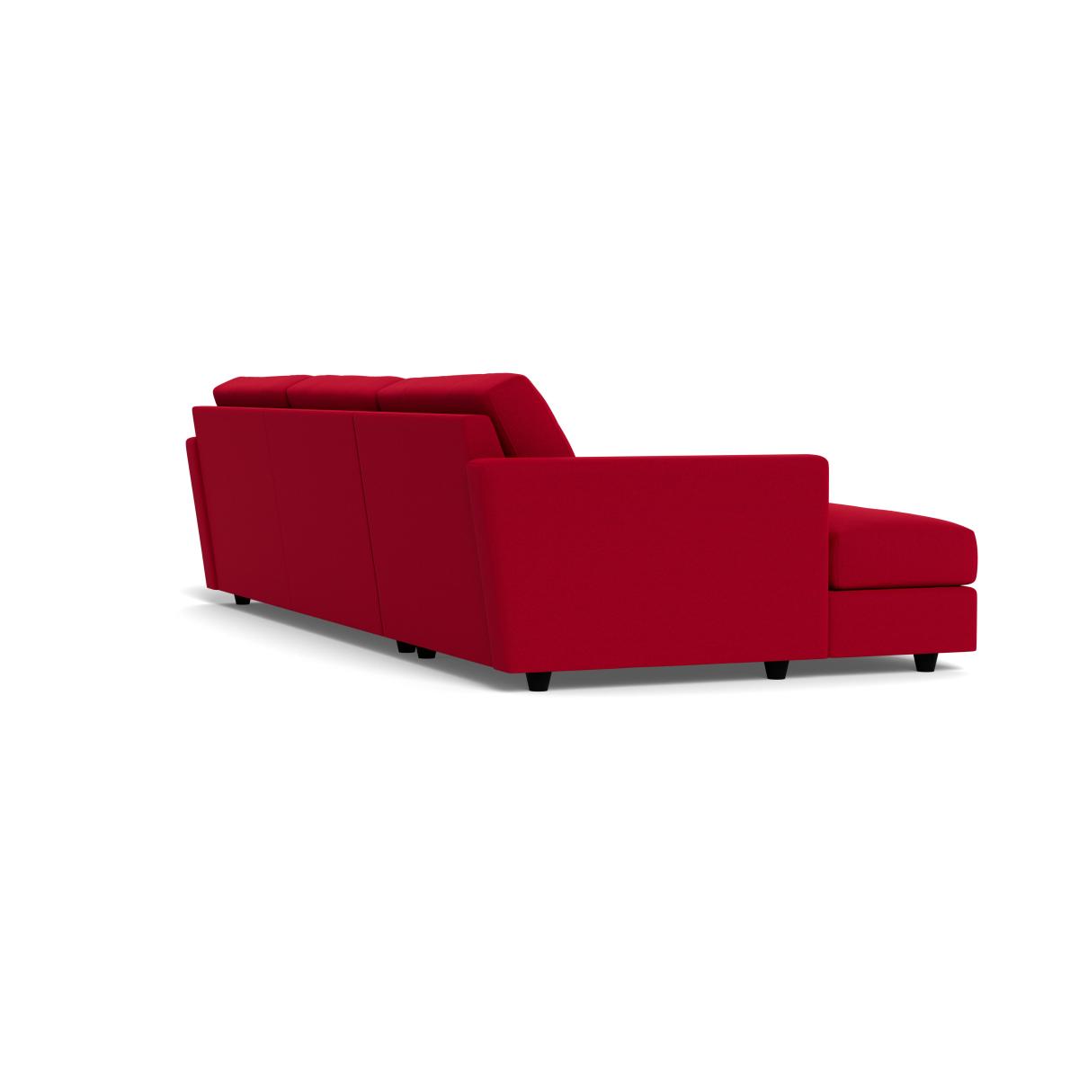 Heal's Nimbus 4 Seater Left Hand Corner Chaise Melton Wool Red Oxide Black Feet – image 4