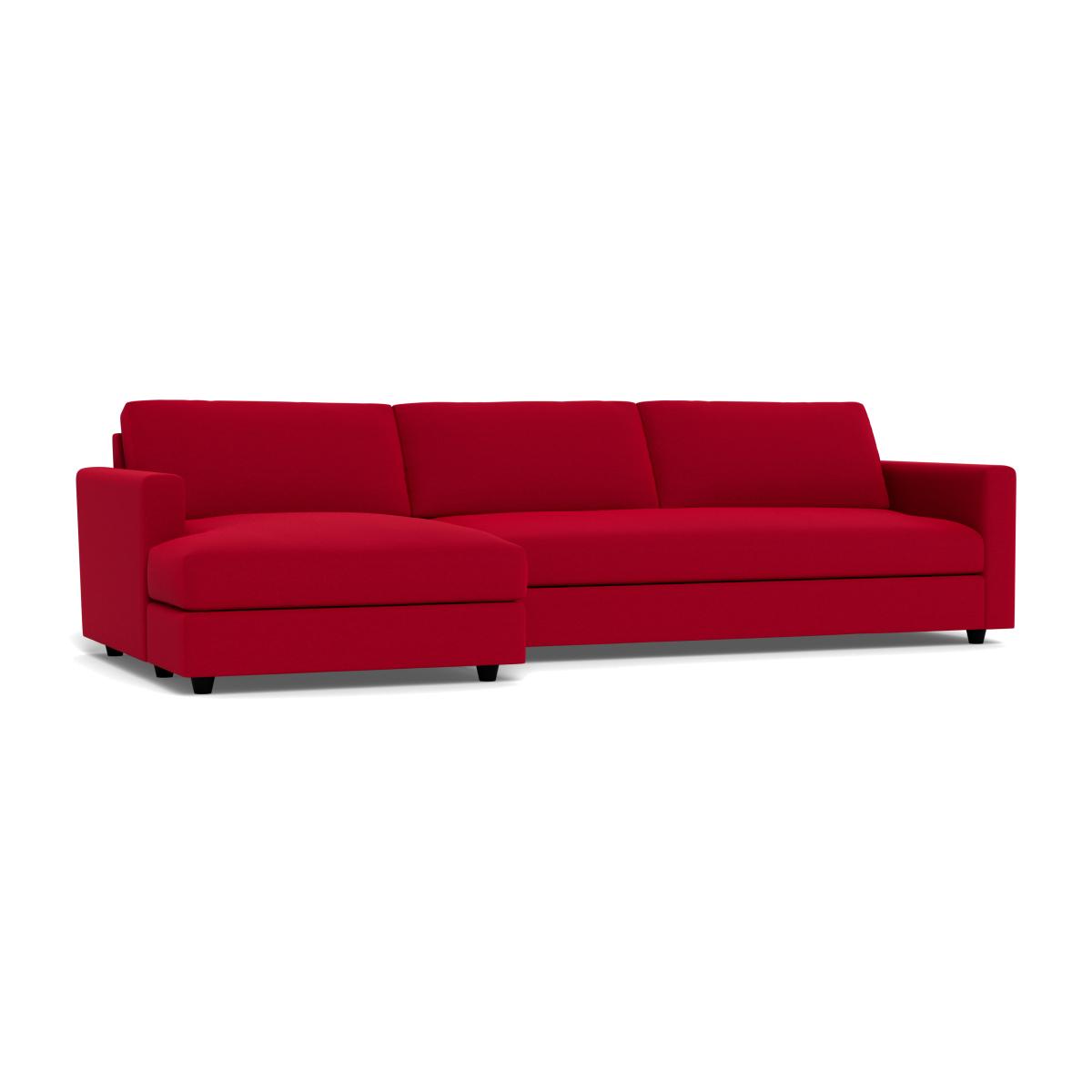 Heal's Nimbus 4 Seater Left Hand Corner Chaise Melton Wool Red Oxide Black Feet – image 1