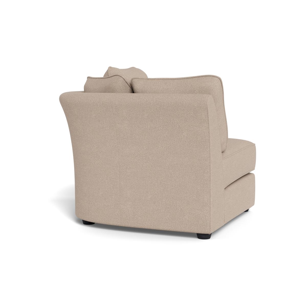 Heal's Tailor Corner Unit Left Hand Facing Boucle Tweed Pearl Natural Beech Feet – image 2