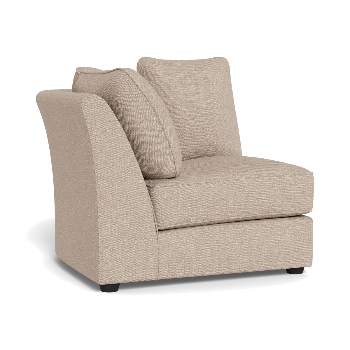 Heal's Tailor Corner Unit Left Hand Facing Boucle Tweed Pearl Natural Beech Feet – image 1