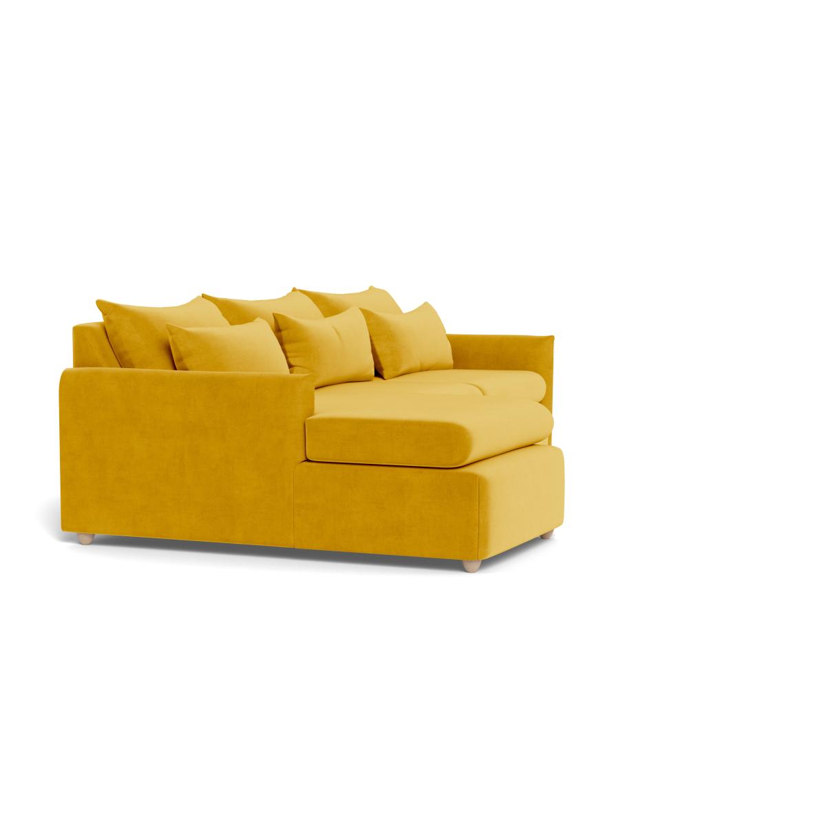 Heal's Pillow Large LHF Corner Chaise Sofa Smart Linen Grey Stained Oak Feet - Heal's UK Furniture – image 2
