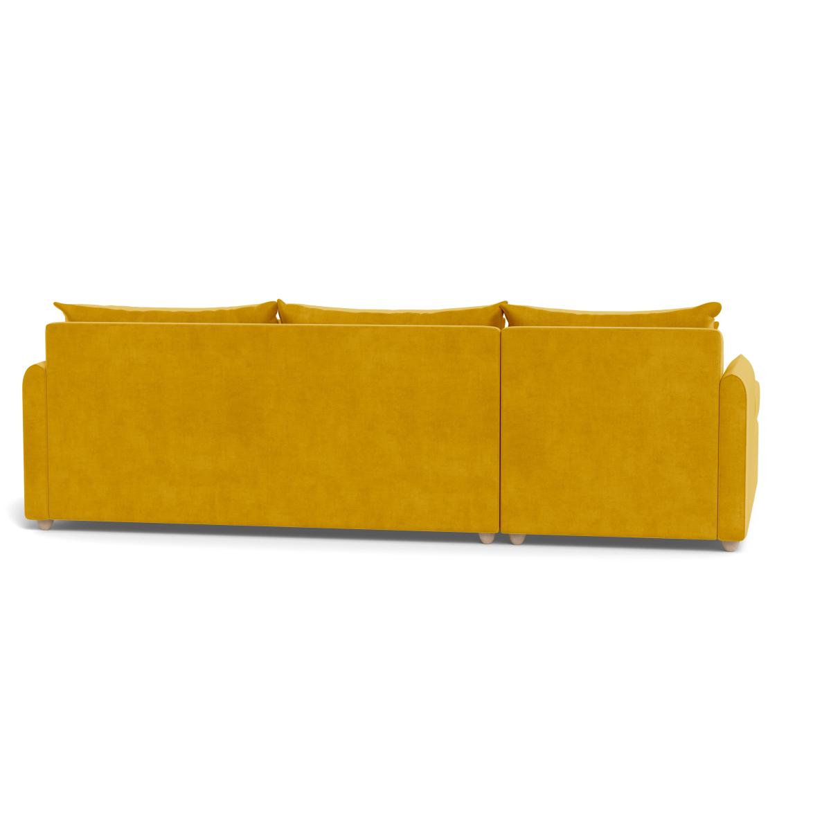 Heal's Pillow Large LHF Corner Chaise Sofa Smart Linen Grey Stained Oak Feet - Heal's UK Furniture – image 5