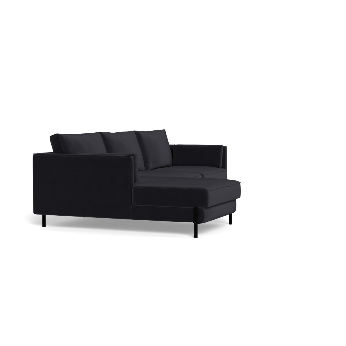 Heal's Tortona Left Hand Facing 4 Seater Corner Chaise Velvet Black Black Feet – image 2