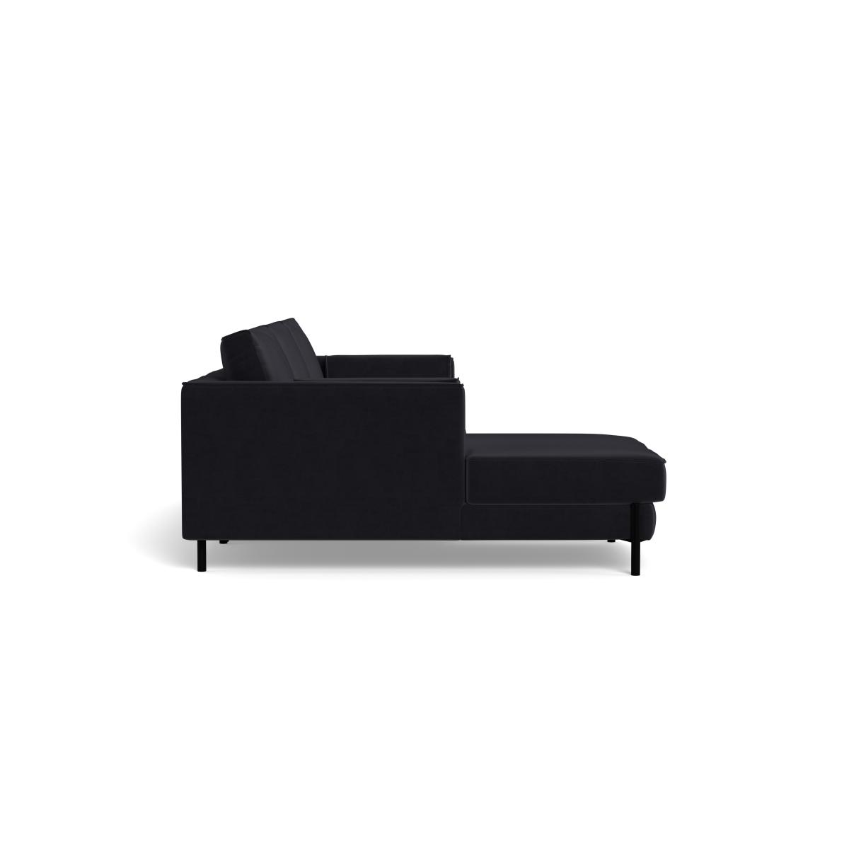 Heal's Tortona Left Hand Facing 4 Seater Corner Chaise Velvet Black Black Feet – image 3
