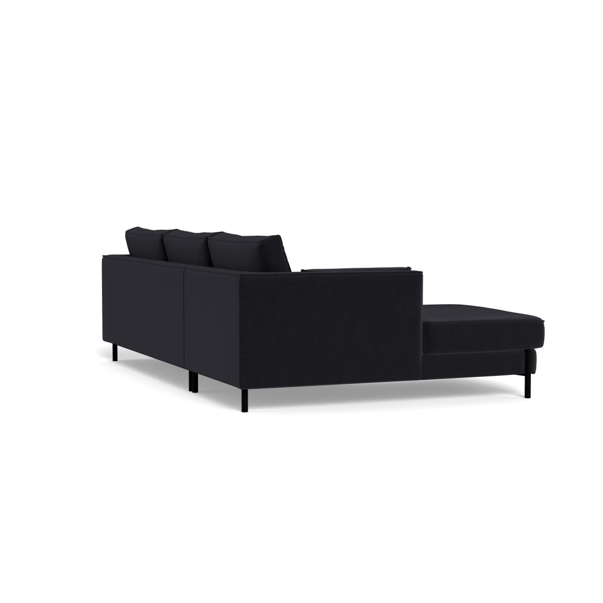 Heal's Tortona Left Hand Facing 4 Seater Corner Chaise Velvet Black Black Feet – image 4