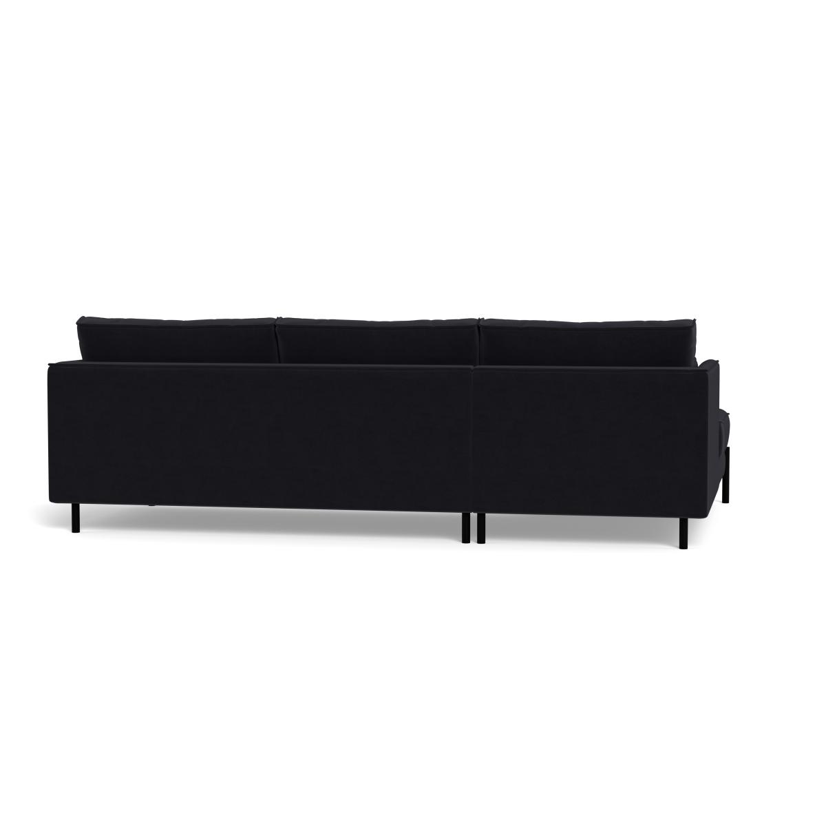 Heal's Tortona Left Hand Facing 4 Seater Corner Chaise Velvet Black Black Feet – image 5