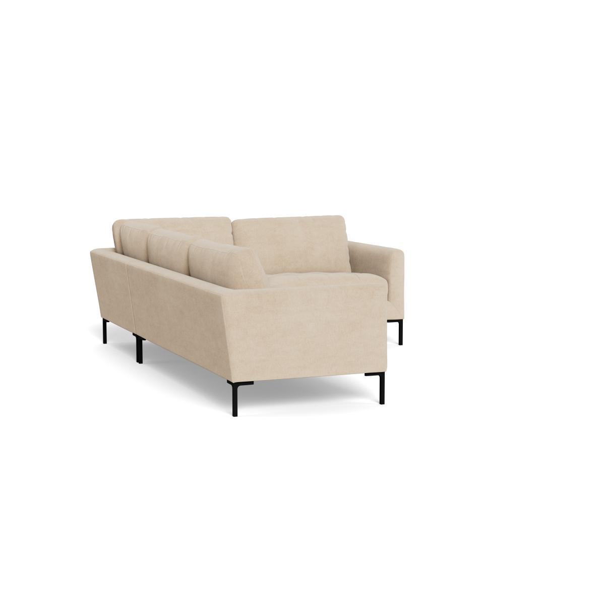 Heal's Eton Right Hand Facing Corner Sofa Brushed Cotton Oat Black Feet - Heal's UK Furniture – image 4