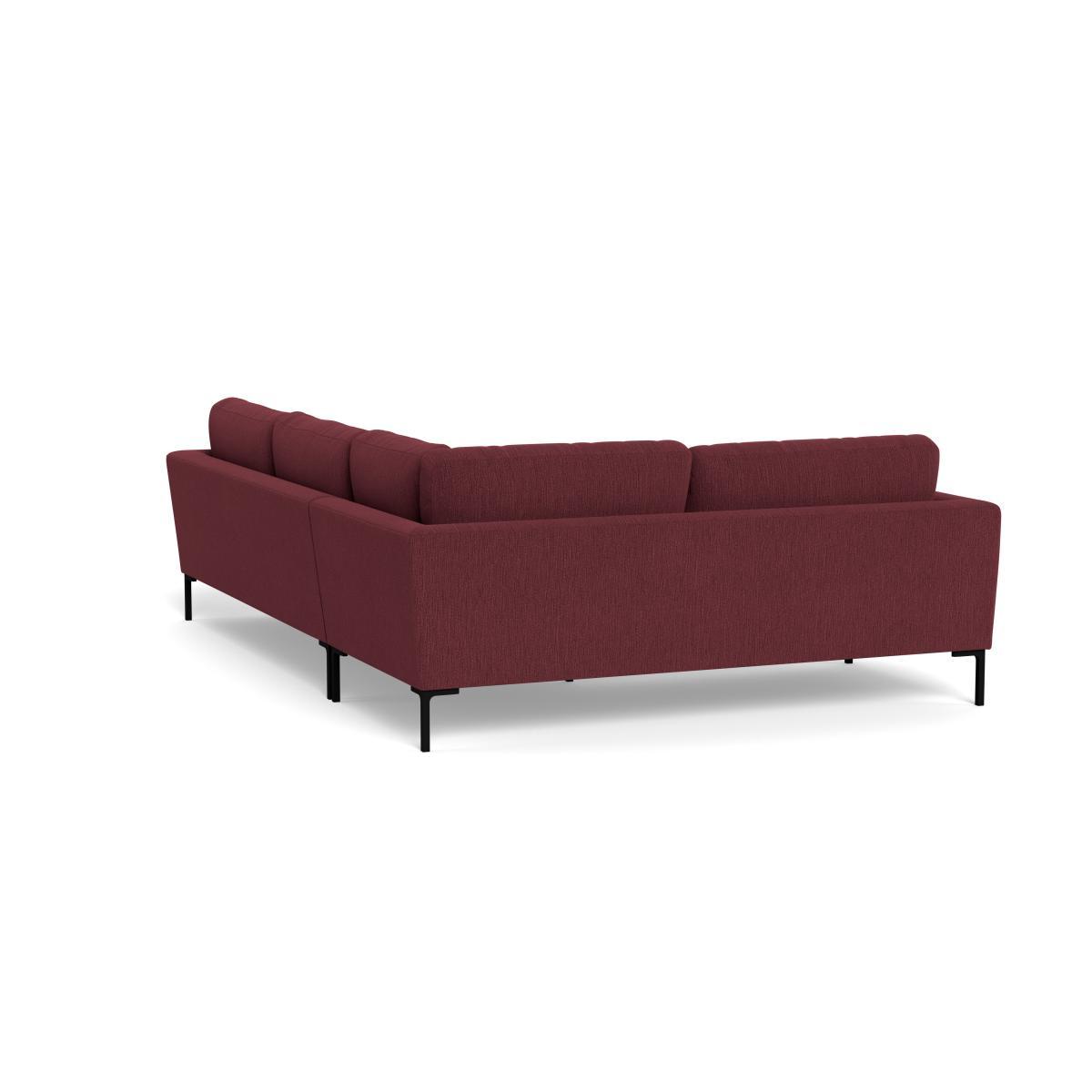 Heal's Eton Left Hand Facing Corner Sofa Smart Linen Mix Maroon Brass Feet - Heal's UK Furniture – image 4