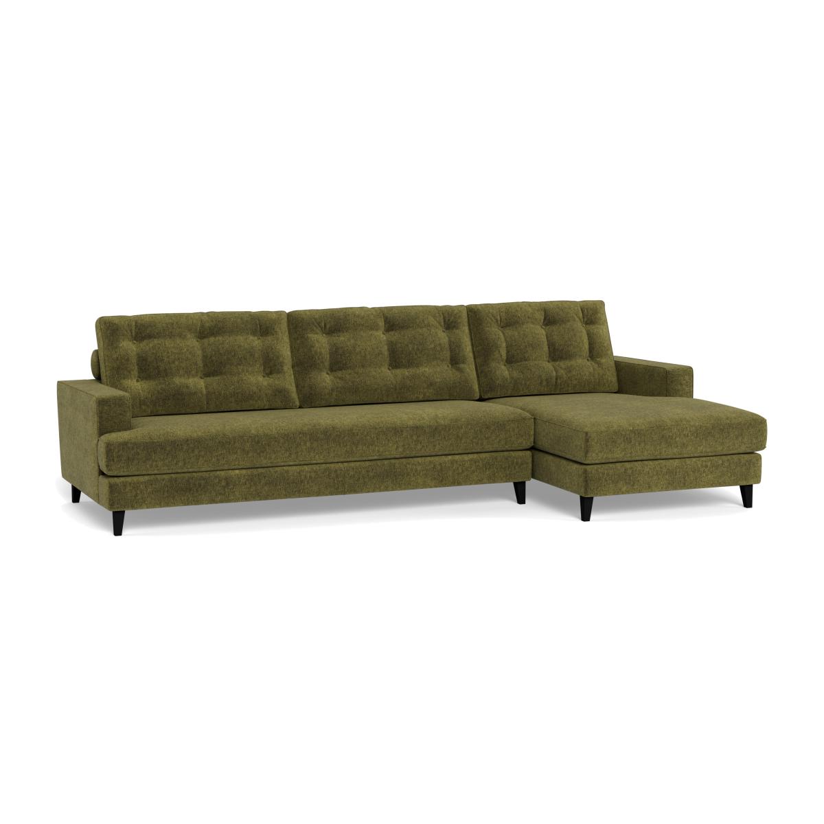 Heal's Mistral Right Hand Facing Corner Sofa Boucle Velvet Wilder Black Beech Feet – image 1
