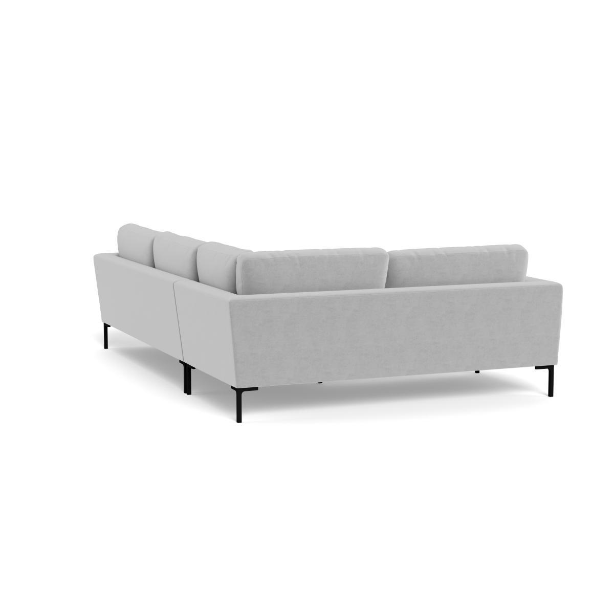 Heal's Eton Left Hand Facing Corner Sofa Velvet Platinum Brass Feet - Heal's UK Furniture – image 4