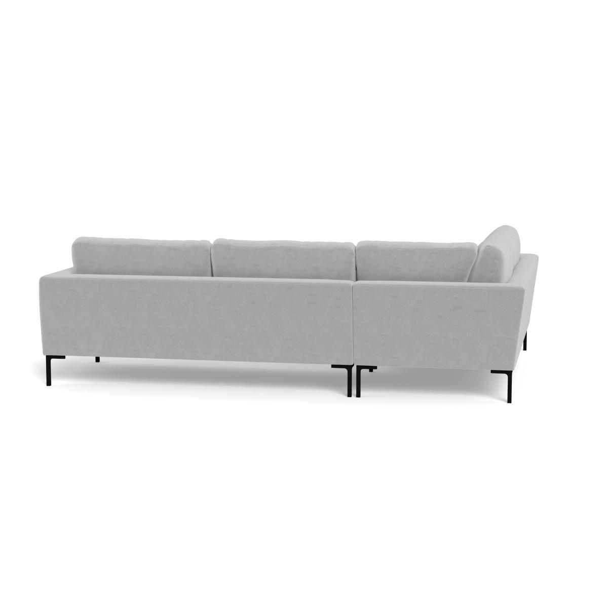 Heal's Eton Left Hand Facing Corner Sofa Velvet Platinum Brass Feet - Heal's UK Furniture – image 5