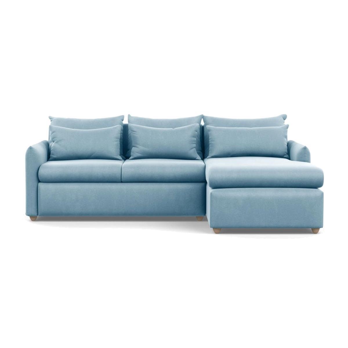 Heal's Pillow Medium RHF Corner Chaise Sofa Bed Smart Luxe Velvet Canary Black Painted Oak Feet - Heal's UK Bedroom Furniture