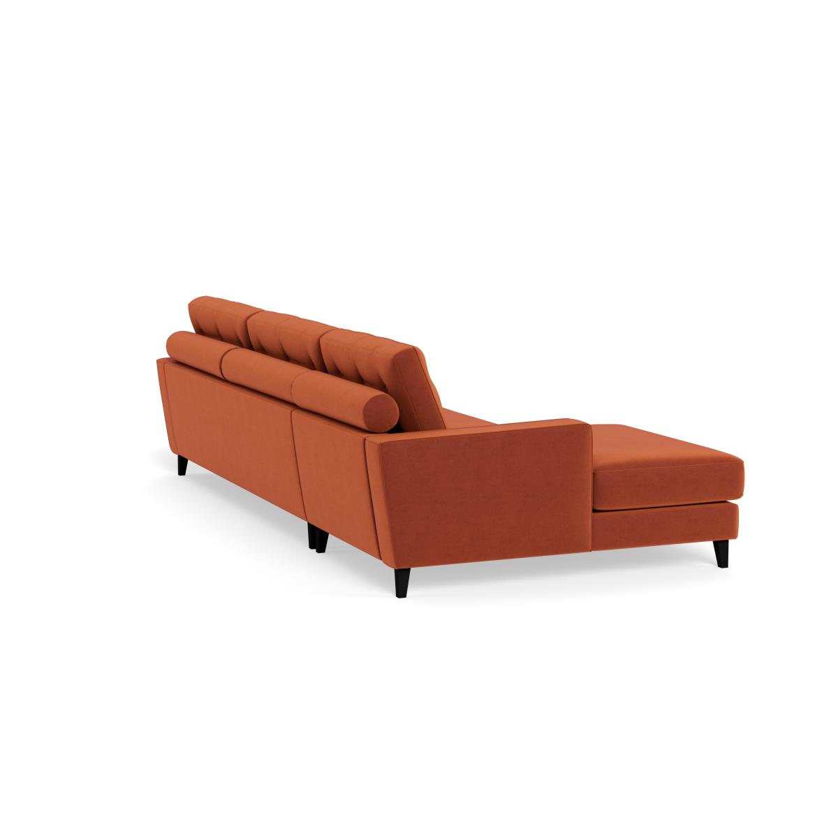 Heal's Mistral Left Hand Facing Chaise Sofa Velvet Russet Black Feet – image 4