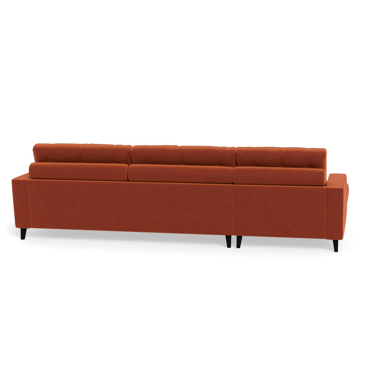 Heal's Mistral Left Hand Facing Chaise Sofa Velvet Russet Black Feet – image 5