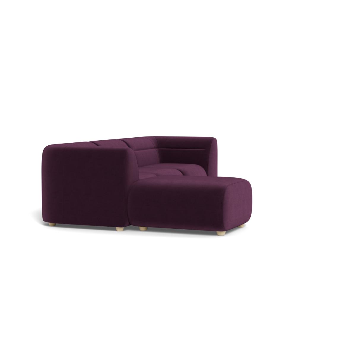 Heal's Lilli Left Hand Facing Corner Sofa Velvet Grape Natural Beech Feet – image 2