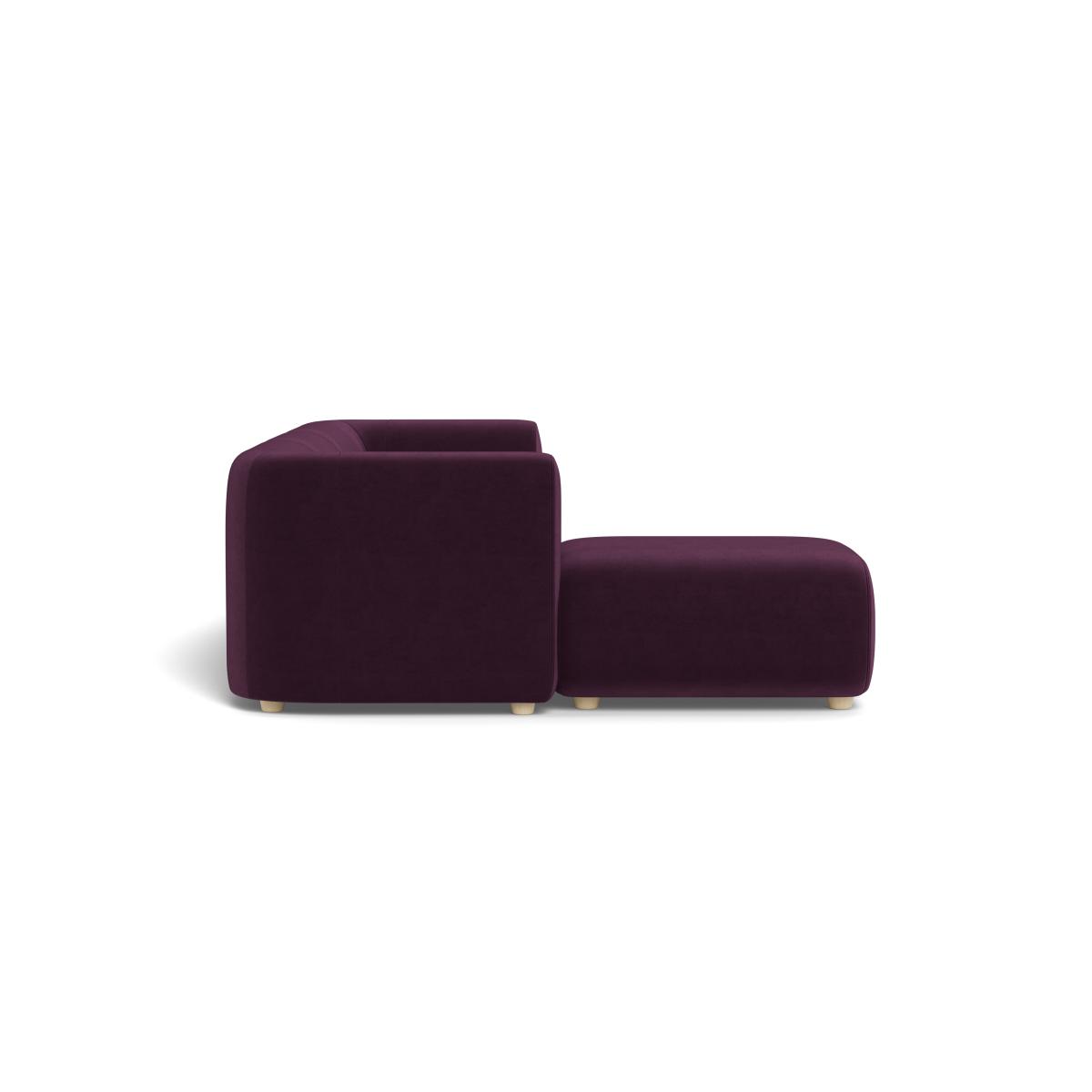 Heal's Lilli Left Hand Facing Corner Sofa Velvet Grape Natural Beech Feet – image 3