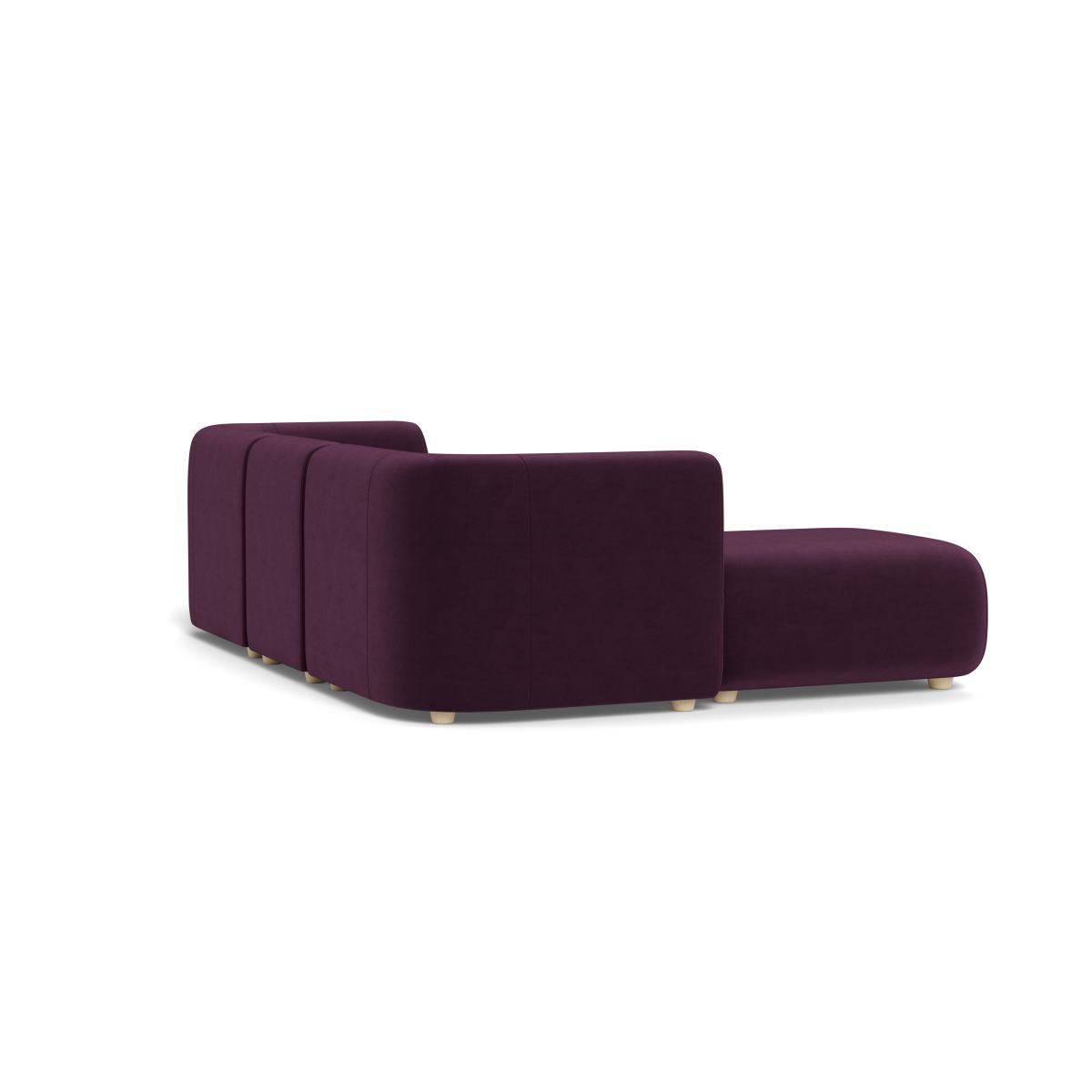 Heal's Lilli Left Hand Facing Corner Sofa Velvet Grape Natural Beech Feet – image 4