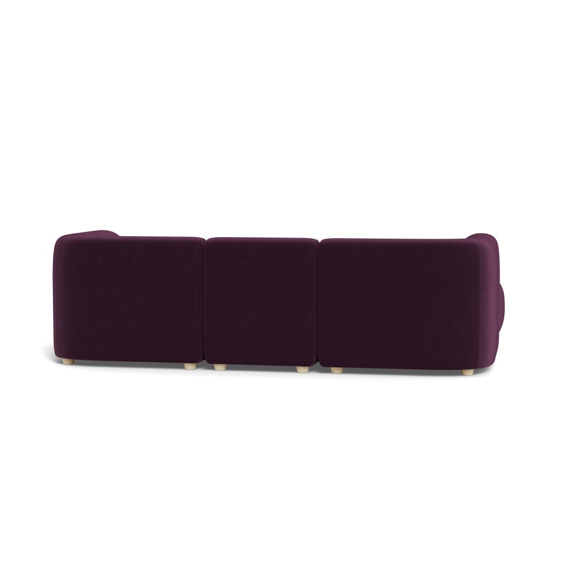 Heal's Lilli Left Hand Facing Corner Sofa Velvet Grape Natural Beech Feet – image 5