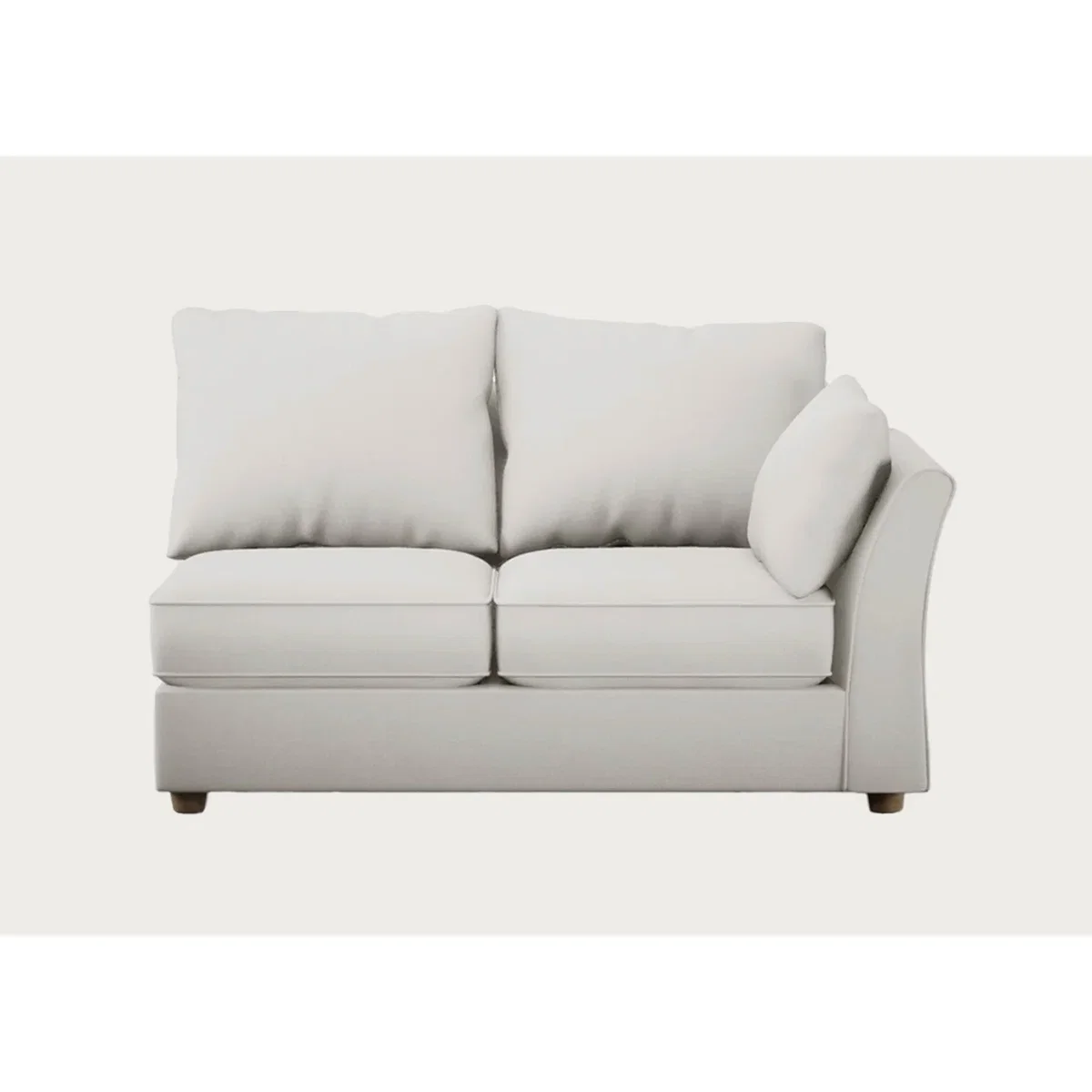 Heal's Tailor Medium Right Hand Facing Corner Unit Smart Luxe Velvet Cognac Natural Feet – image 3