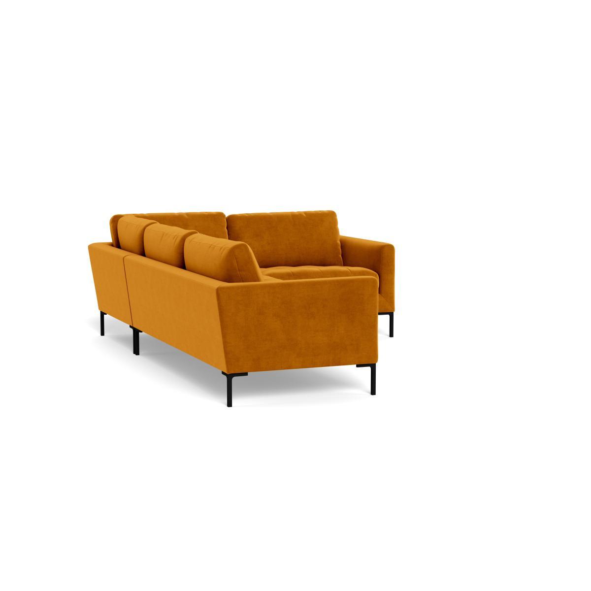 Heal's Eton Right Hand Facing Corner Sofa Smart Luxe Velvet Cognac Brass Feet - Heal's UK Furniture – image 4