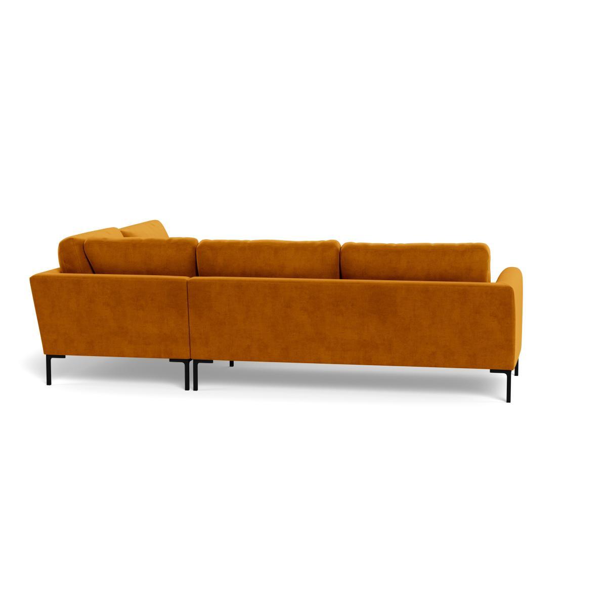 Heal's Eton Right Hand Facing Corner Sofa Smart Luxe Velvet Cognac Brass Feet - Heal's UK Furniture – image 5
