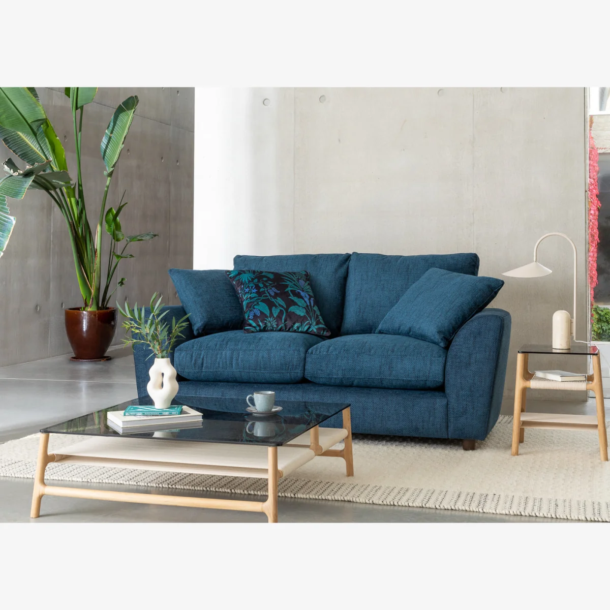 Heal's Snooze Left Hand Facing Corner Sofa Loop Twill Fossil Black Feet – image 1