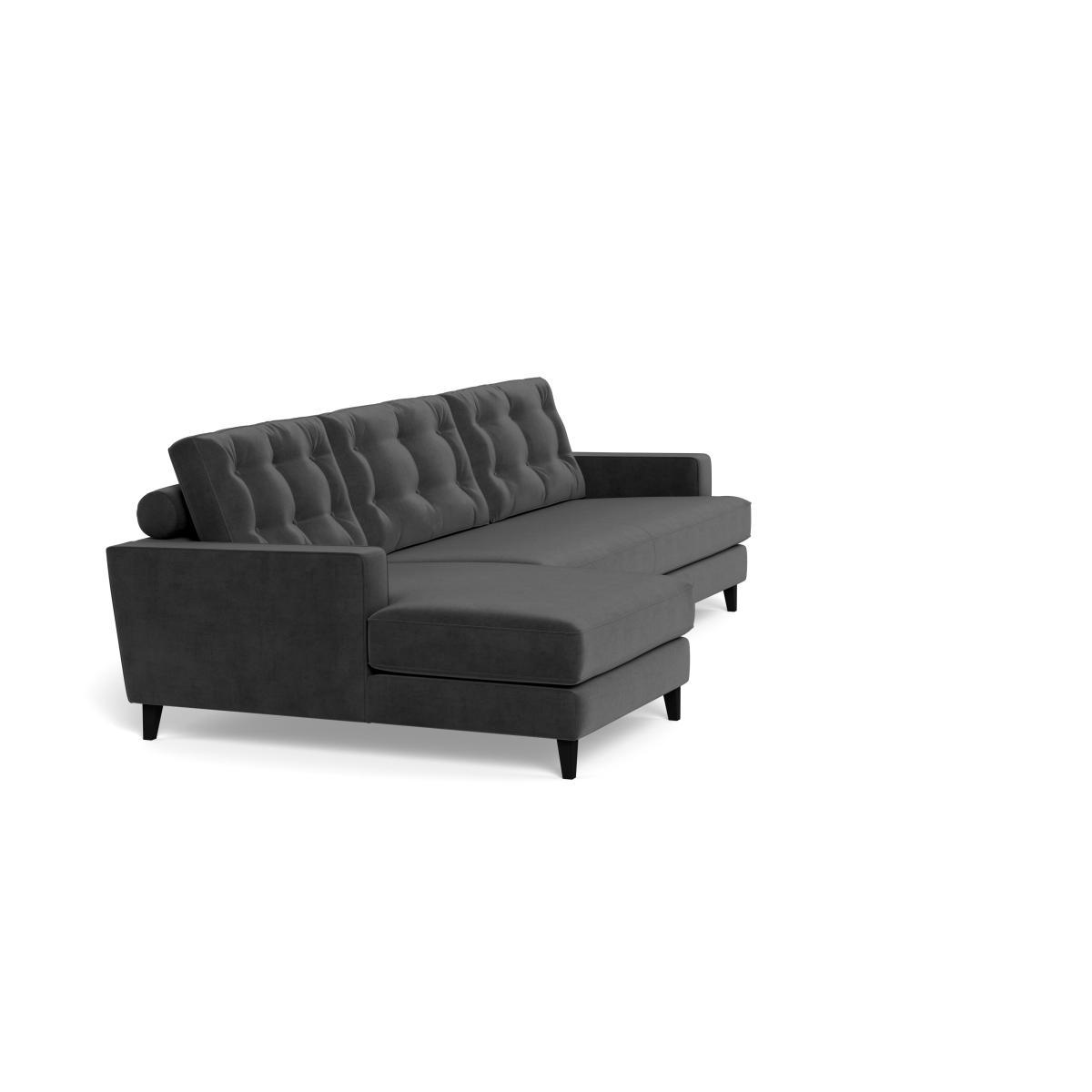 Heal's Mistral Left Hand Facing Corner Sofa Smart Luxe Velvet Nickel Black Feet - Heal's UK Furniture – image 2