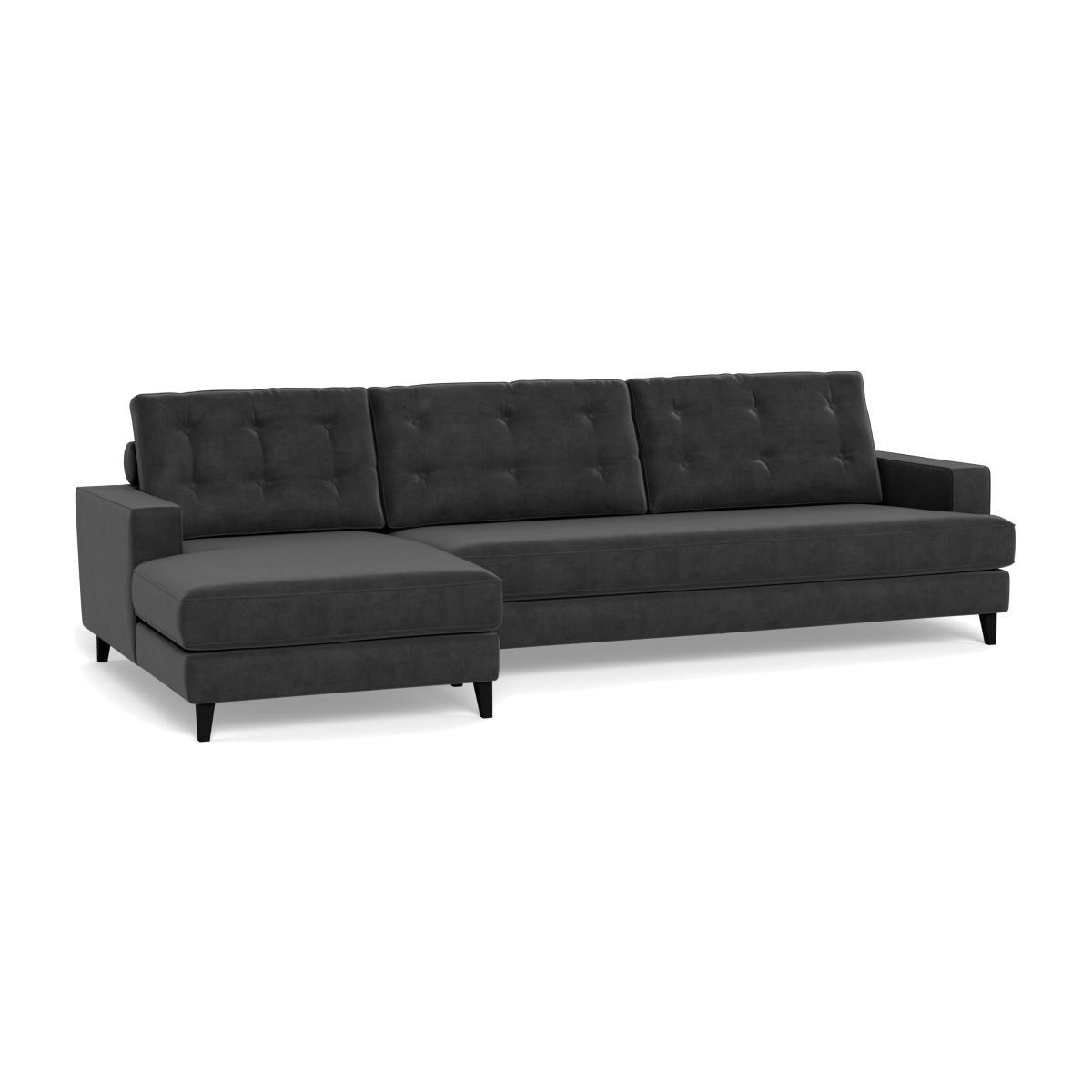 Heal's Mistral Left Hand Facing Corner Sofa Smart Luxe Velvet Nickel Black Feet - Heal's UK Furniture – image 1