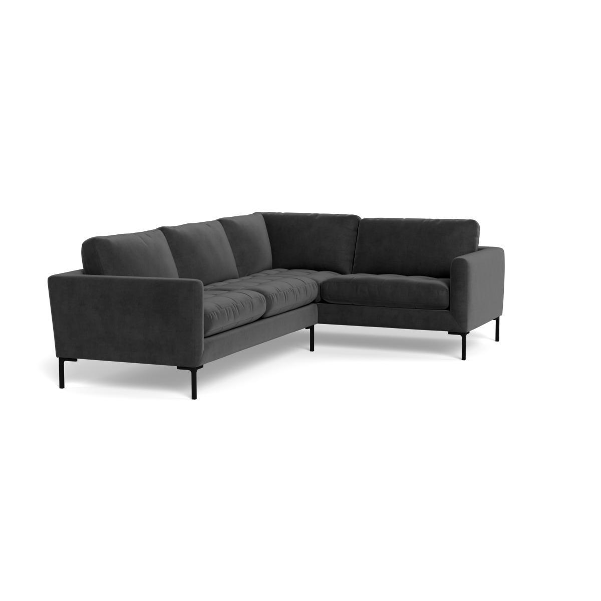 Heal's Eton Right Hand Facing Corner Sofa Smart Luxe Velvet Nickel Black Feet - Heal's UK Furniture – image 2