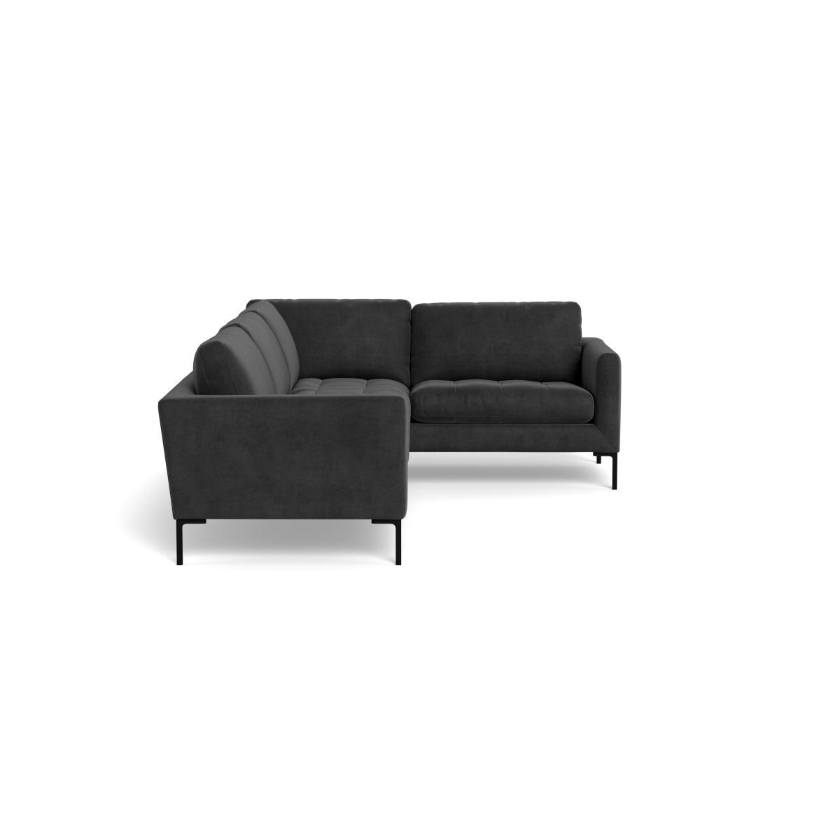 Heal's Eton Right Hand Facing Corner Sofa Smart Luxe Velvet Nickel Black Feet - Heal's UK Furniture – image 3