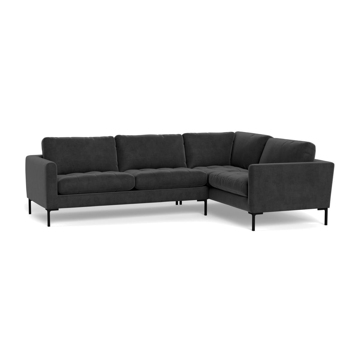 Heal's Eton Right Hand Facing Corner Sofa Smart Luxe Velvet Nickel Black Feet - Heal's UK Furniture – image 1