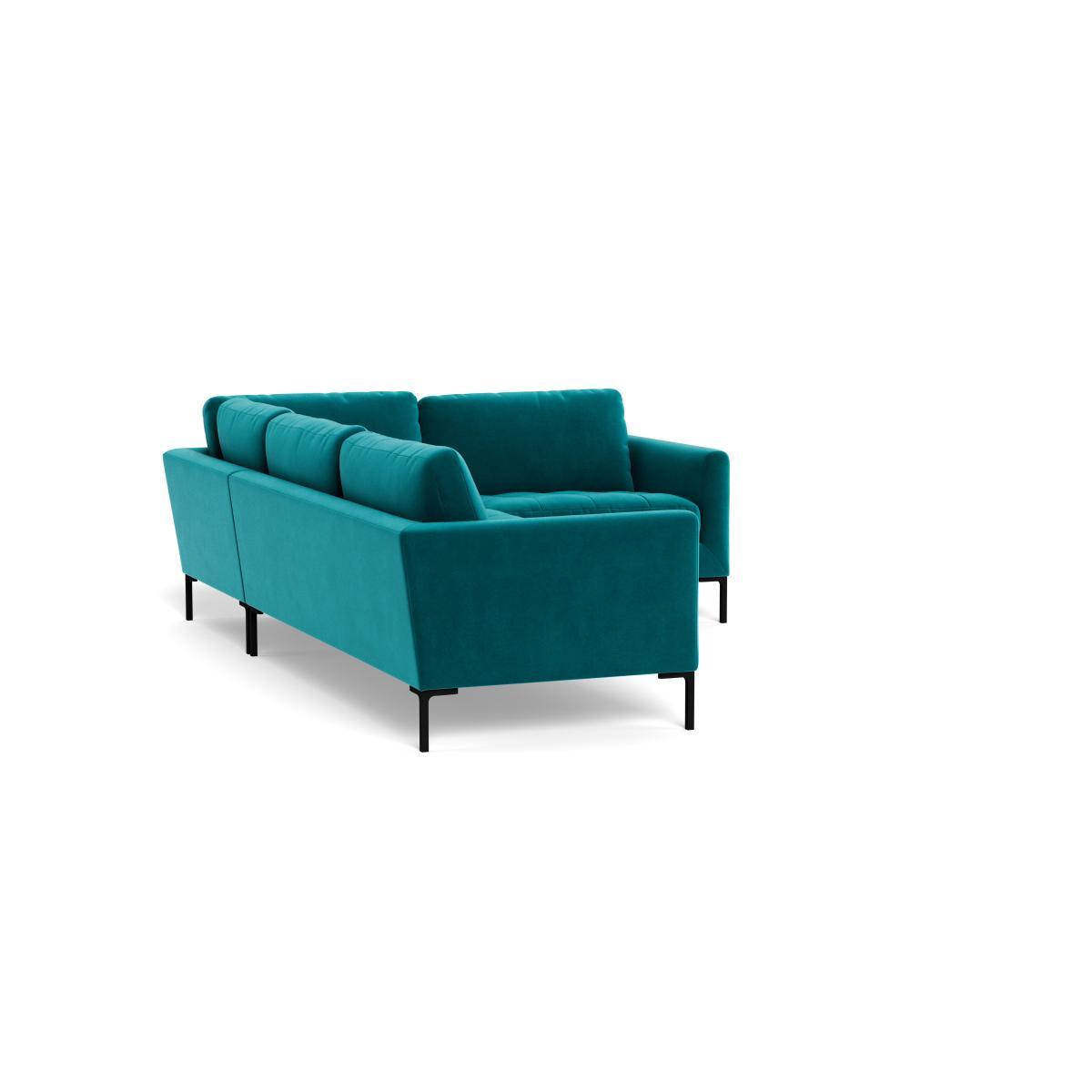 Heal's Eton Right Hand Facing Corner Sofa Smart Velvet Petrol Brass Feet - Heal's UK Furniture – image 4
