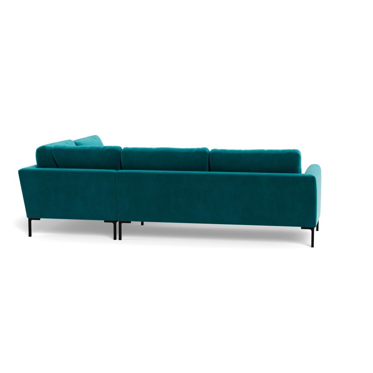 Heal's Eton Right Hand Facing Corner Sofa Smart Velvet Petrol Brass Feet - Heal's UK Furniture – image 5