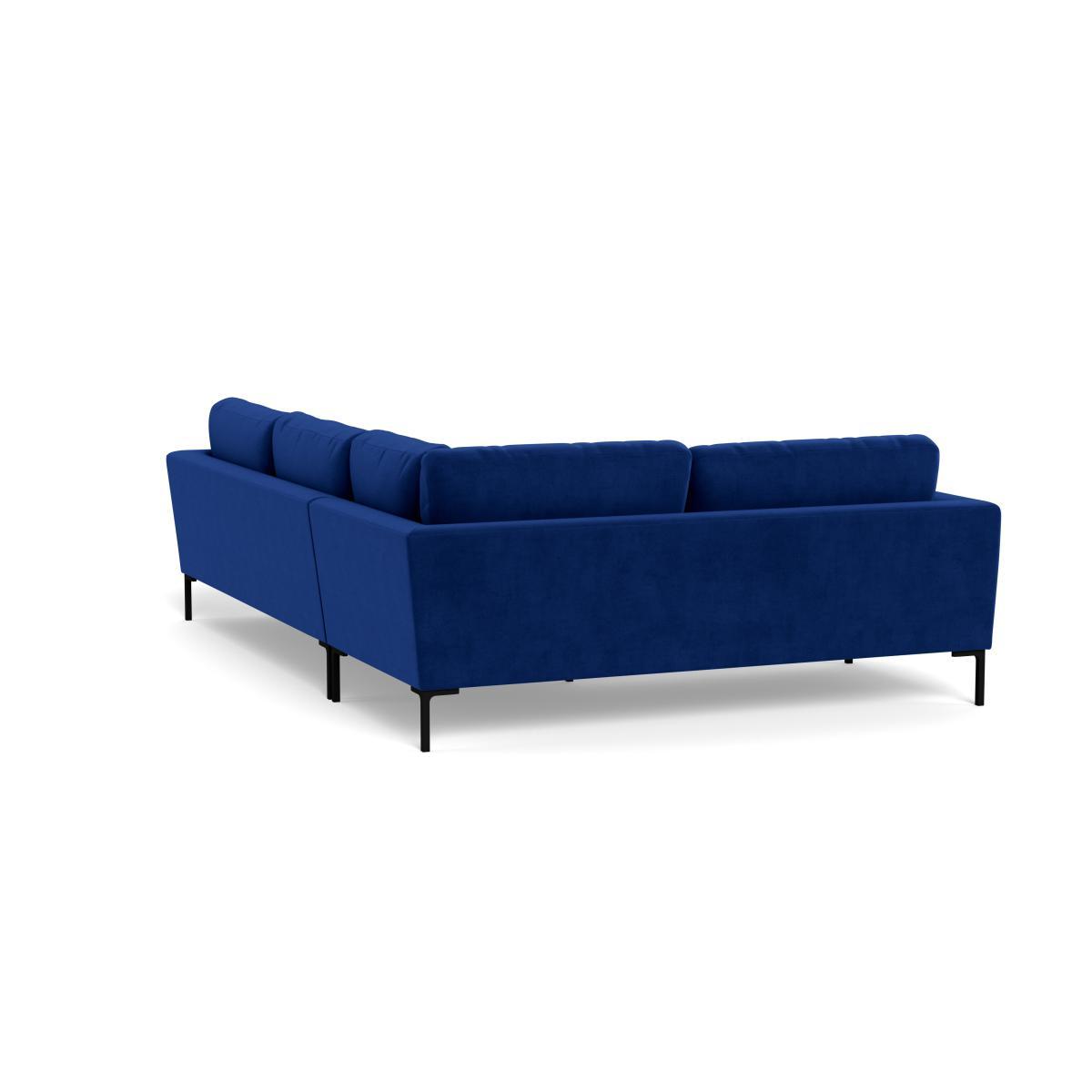 Heal's Eton Left Hand Facing Corner Sofa Smart Luxe Velvet Azure Black Feet - Heal's UK Furniture – image 4