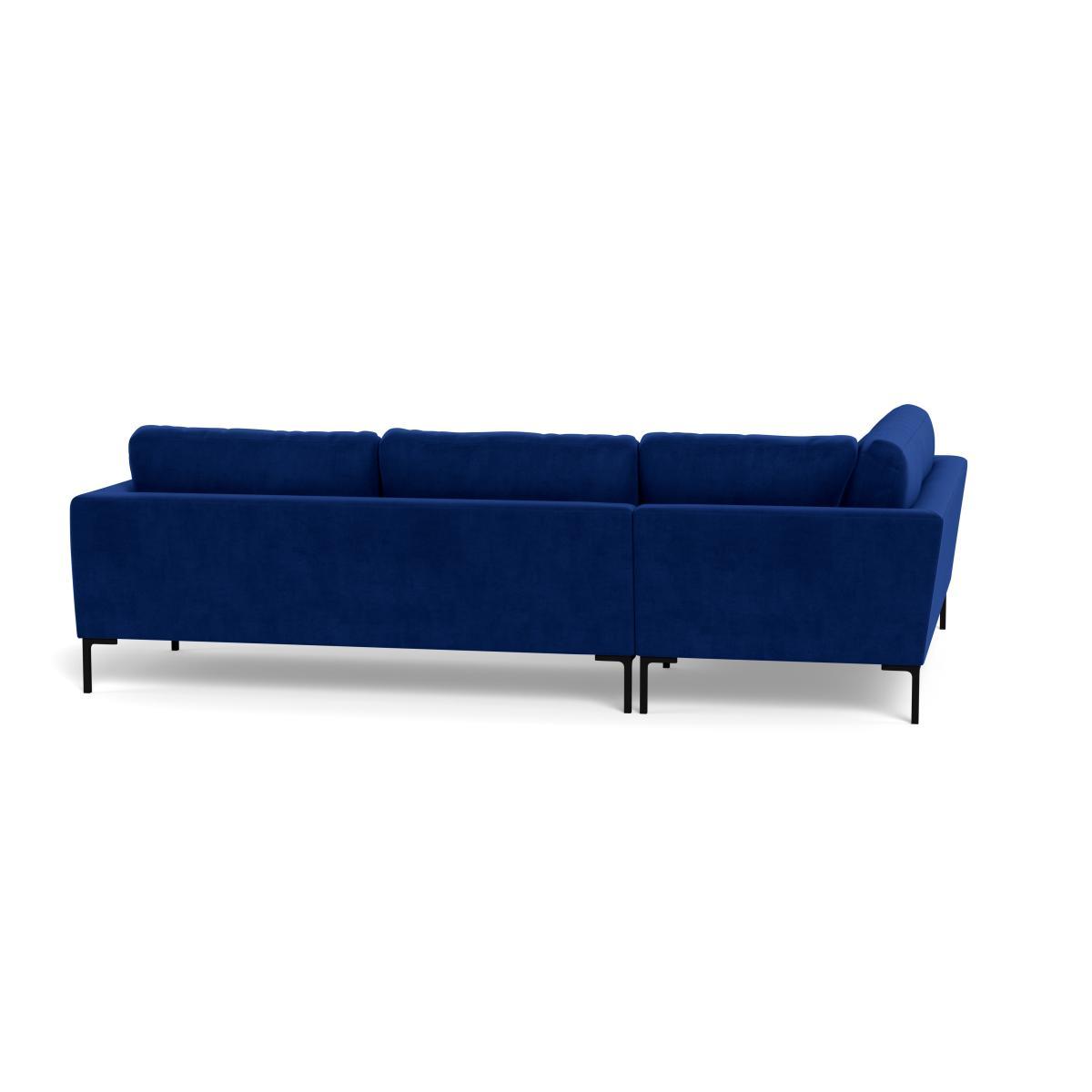 Heal's Eton Left Hand Facing Corner Sofa Smart Luxe Velvet Azure Black Feet - Heal's UK Furniture – image 5