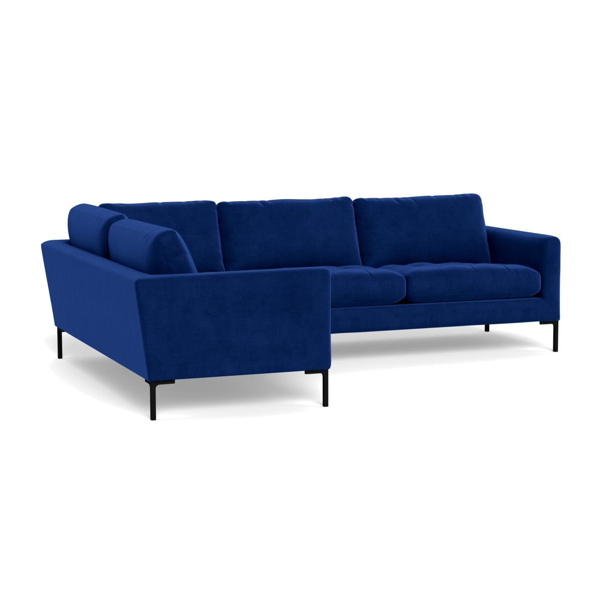 Heal's Eton Left Hand Facing Corner Sofa Smart Luxe Velvet Azure Black Feet - Heal's UK Furniture – image 1