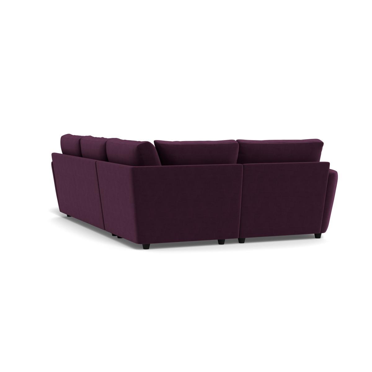 Heal's Snooze Left Hand Facing Corner Sofa Velvet Grape Black Feet - Heal's UK Furniture – image 4
