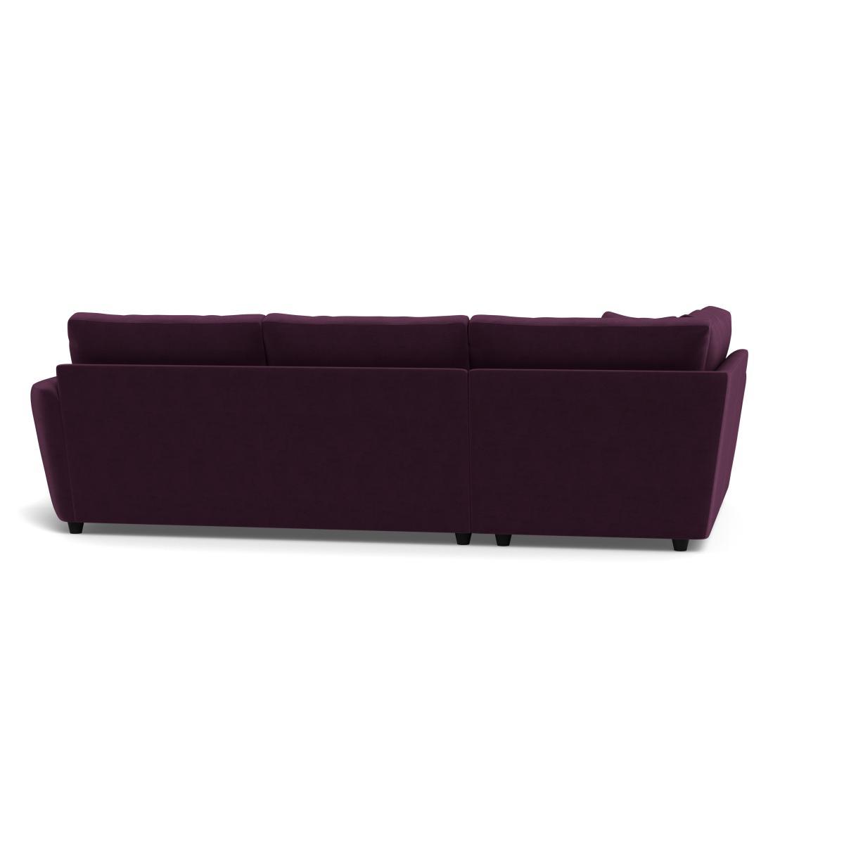 Heal's Snooze Left Hand Facing Corner Sofa Velvet Grape Black Feet - Heal's UK Furniture – image 5
