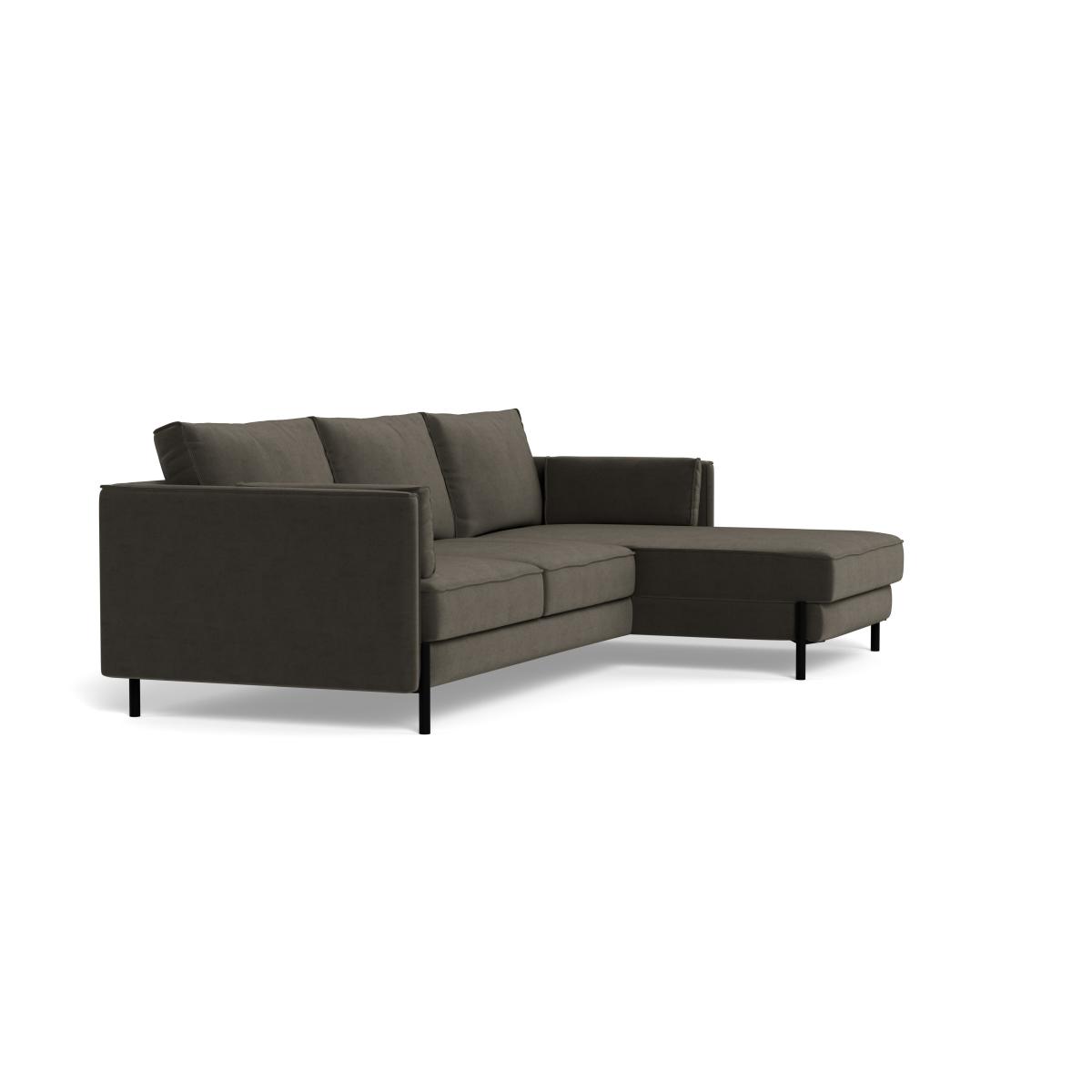 Heal's Tortona Right Hand Facing 4 Seater Corner Chaise Velvet Charcoal Black Feet – image 2
